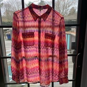 Sheer blouse. Excellent condition. Travel Smith.